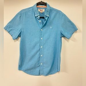 Sky blue “Penguin” dress shirt. Size small.